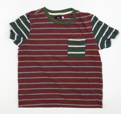 BDG Mens Red Striped   T-Shirt Size S