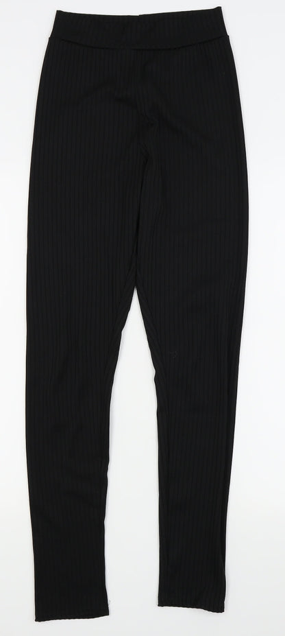 PLT Womens Black Striped  Capri Leggings Size 10 L27 in