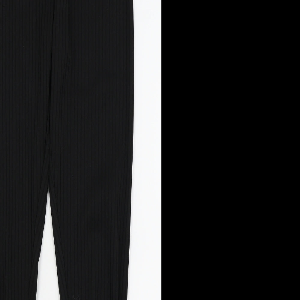 PLT Womens Black Striped  Capri Leggings Size 10 L27 in