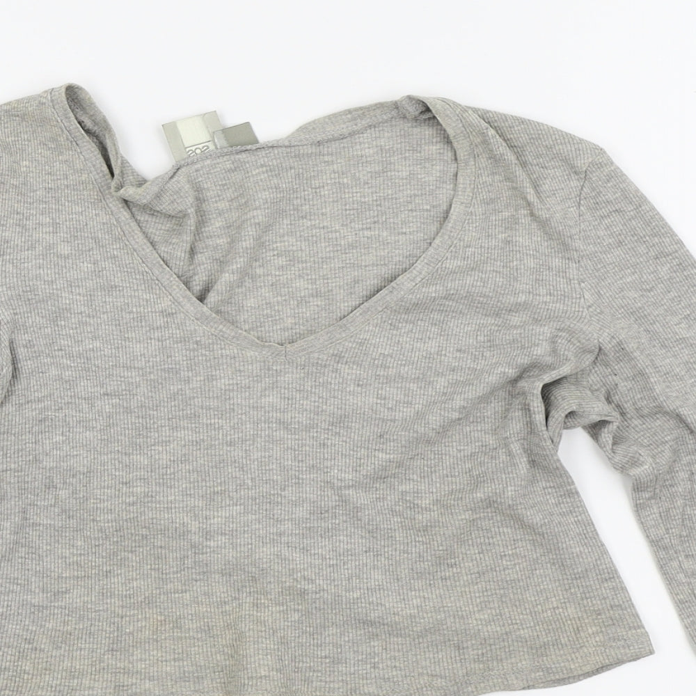 Womens UK Size 14 ASOS Grey Basic T-Shirt