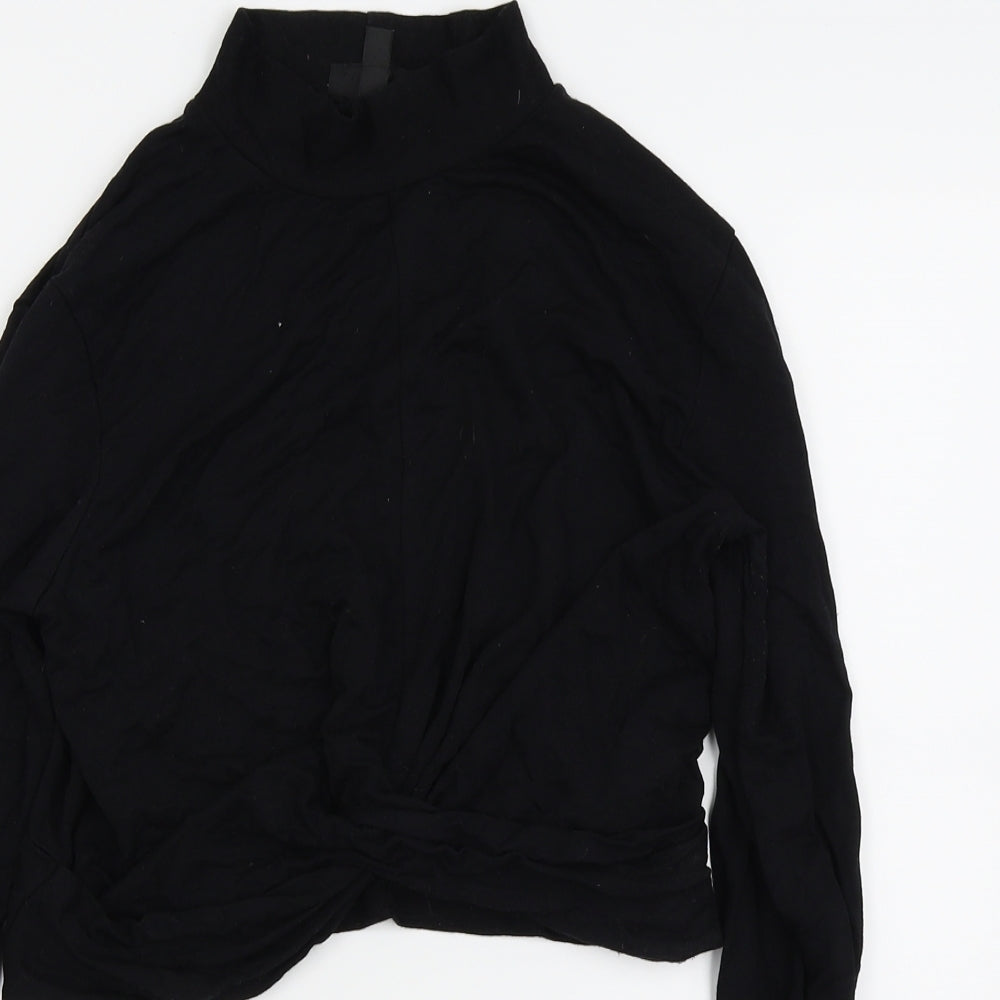Womens UK Size 14 Topshop Black Basic T-Shirt