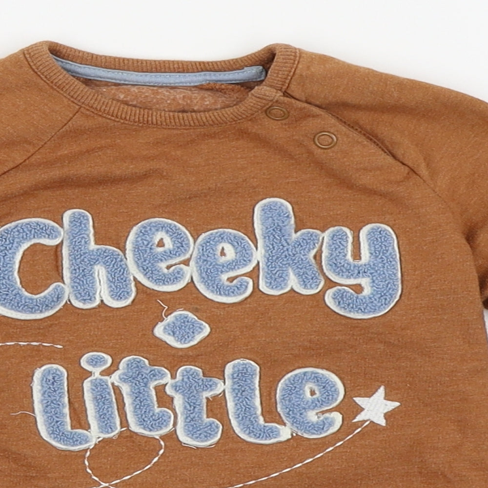 Asda George Boys Brown   Pullover Jumper Size 12-18 Months