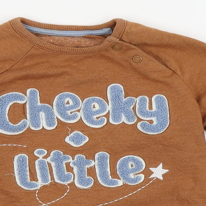 Asda George Boys Brown   Pullover Jumper Size 12-18 Months