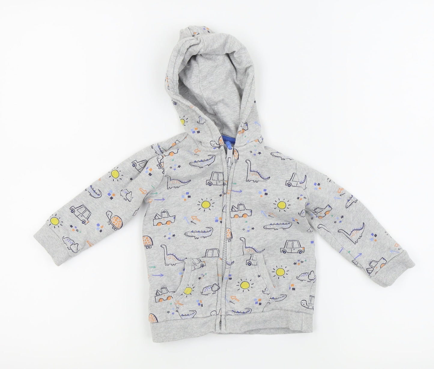 Asda George  Grey Animal Print  Full Zip Jumper Size 9-12 Months