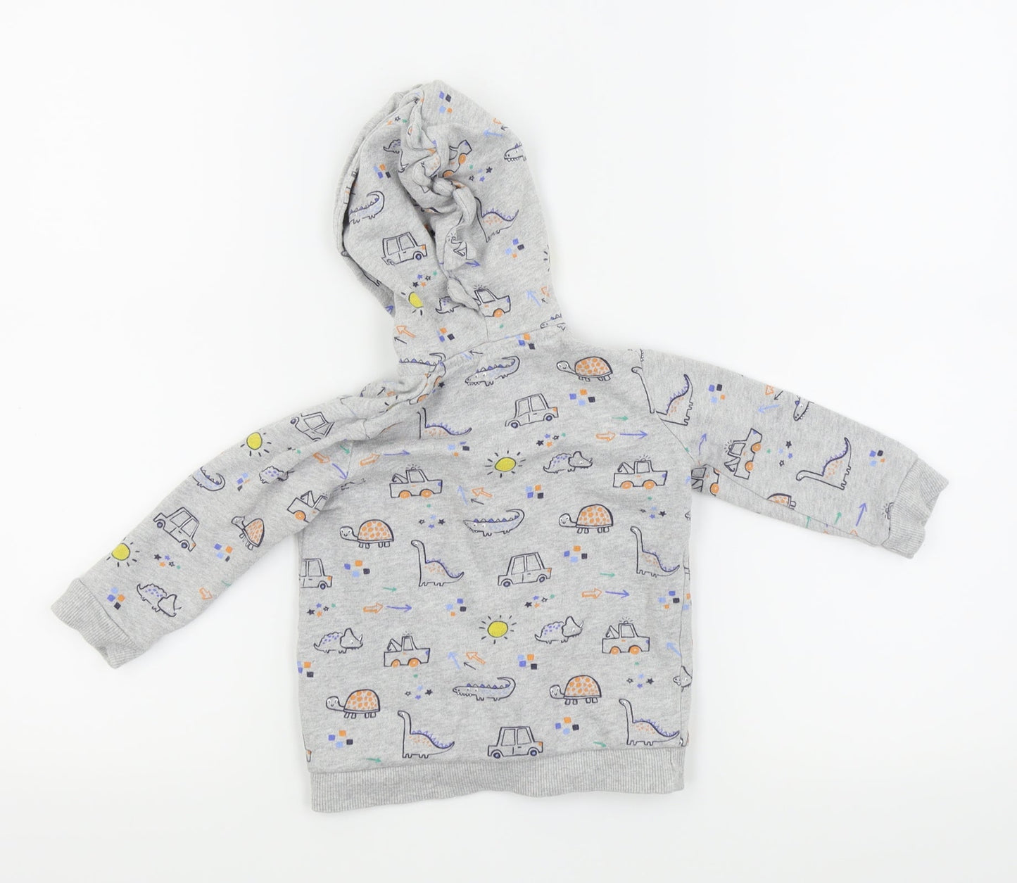 Asda George  Grey Animal Print  Full Zip Jumper Size 9-12 Months