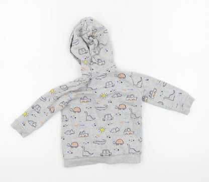 Asda George  Grey Animal Print  Full Zip Jumper Size 9-12 Months