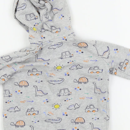 Asda George  Grey Animal Print  Full Zip Jumper Size 9-12 Months