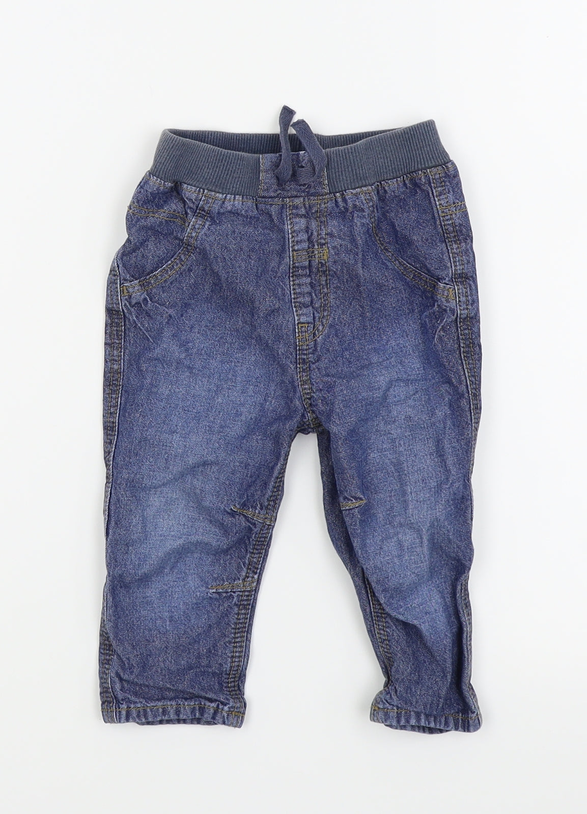 Asda George Boys Blue   Jogger Trousers Size 9-12 Months