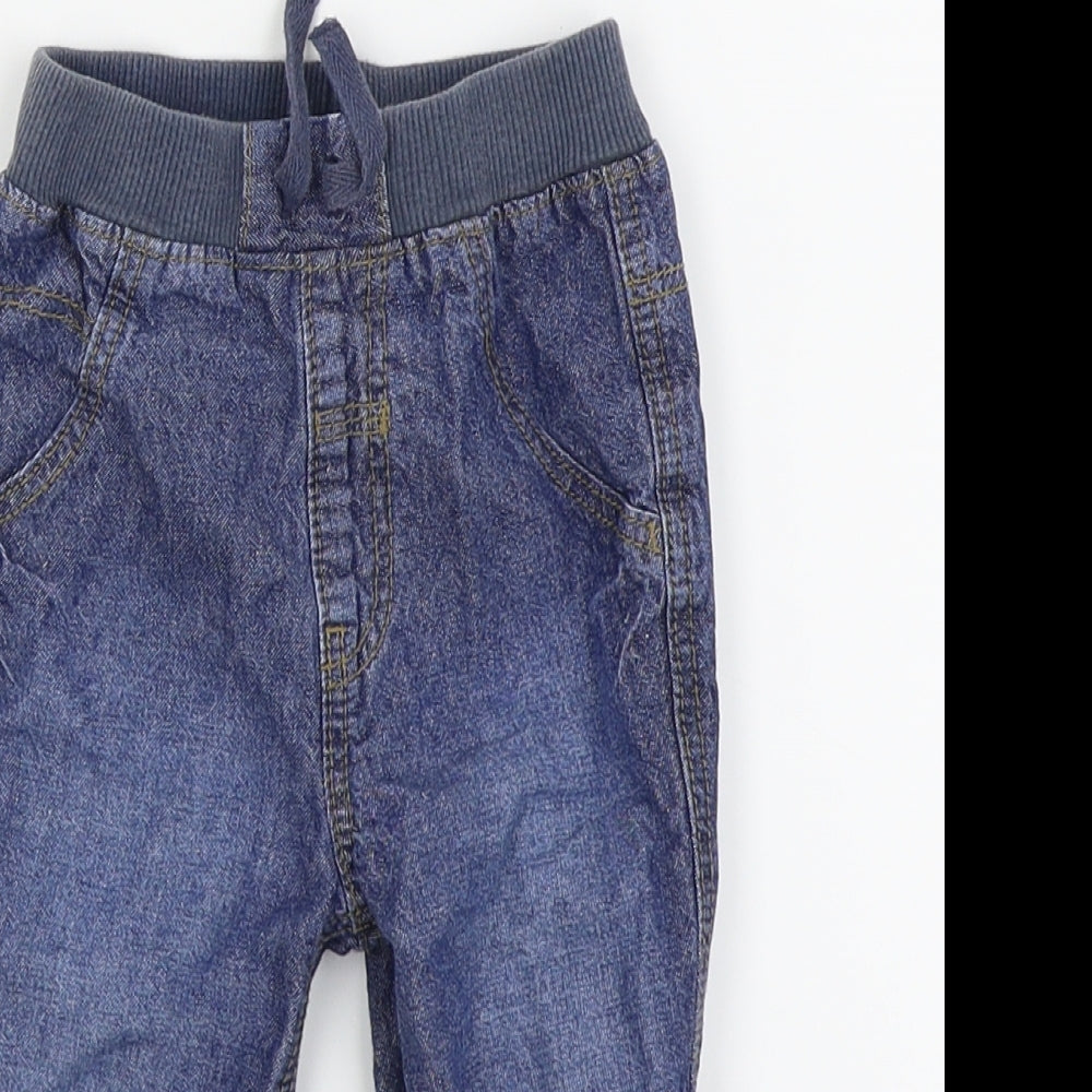 Asda George Boys Blue   Jogger Trousers Size 9-12 Months