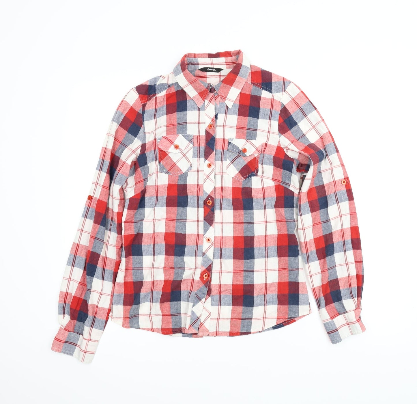 Womens UK Size 12 George Multicoloured Basic Button-Up