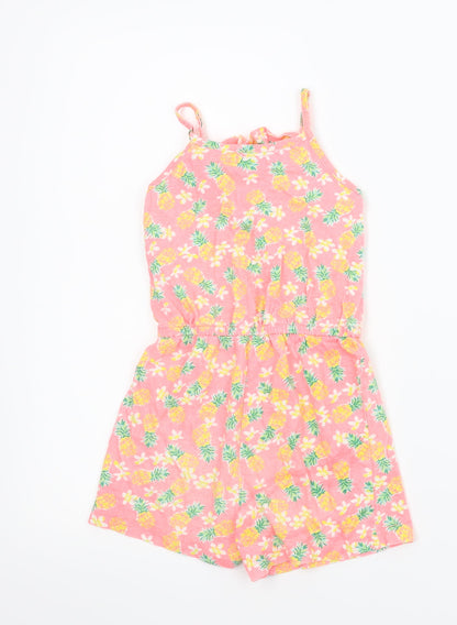 Primark Girls Pink Floral  Romper One-Piece Size 5-6 Years