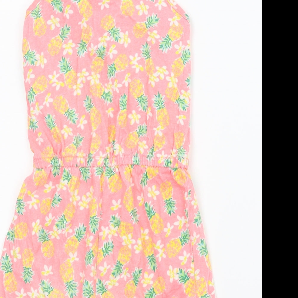 Primark Girls Pink Floral  Romper One-Piece Size 5-6 Years