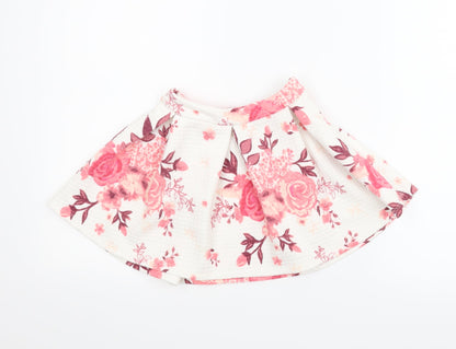 Minoti Girls Pink Floral  A-Line Skirt Size 5-6 Years
