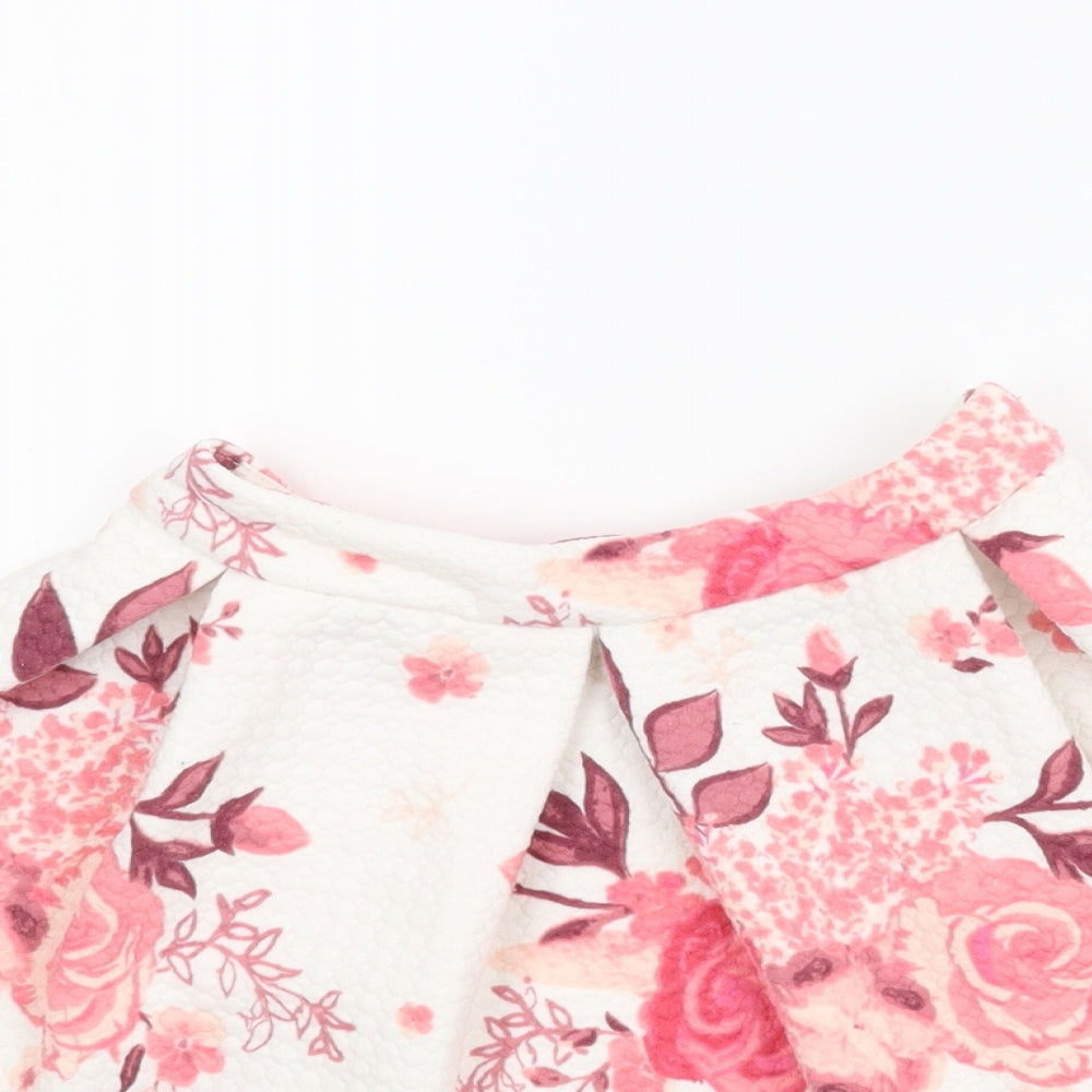 Minoti Girls Pink Floral  A-Line Skirt Size 5-6 Years