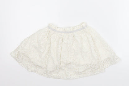 F&F Girls White Geometric  A-Line Skirt Size 3-4 Years