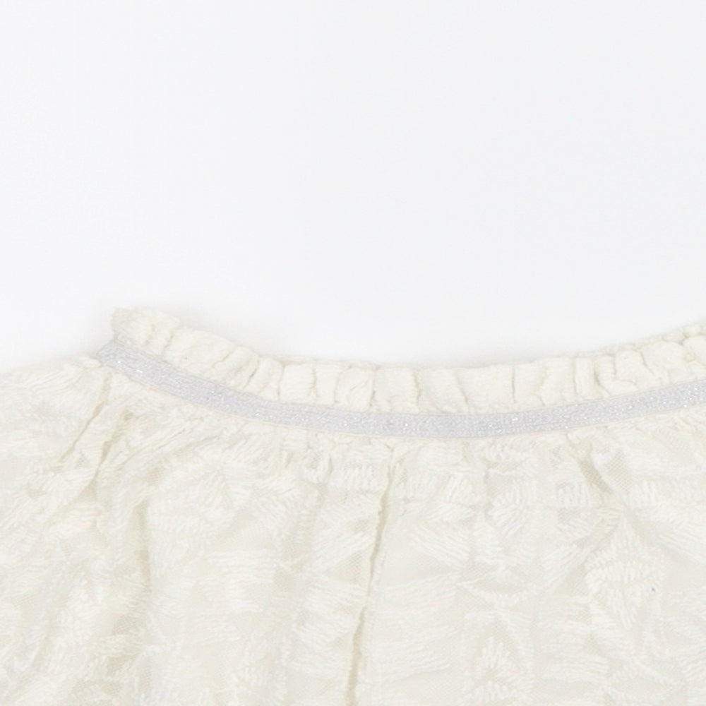F&F Girls White Geometric  A-Line Skirt Size 3-4 Years