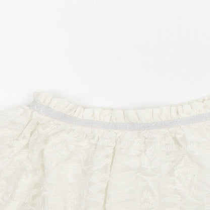 F&F Girls White Geometric  A-Line Skirt Size 3-4 Years
