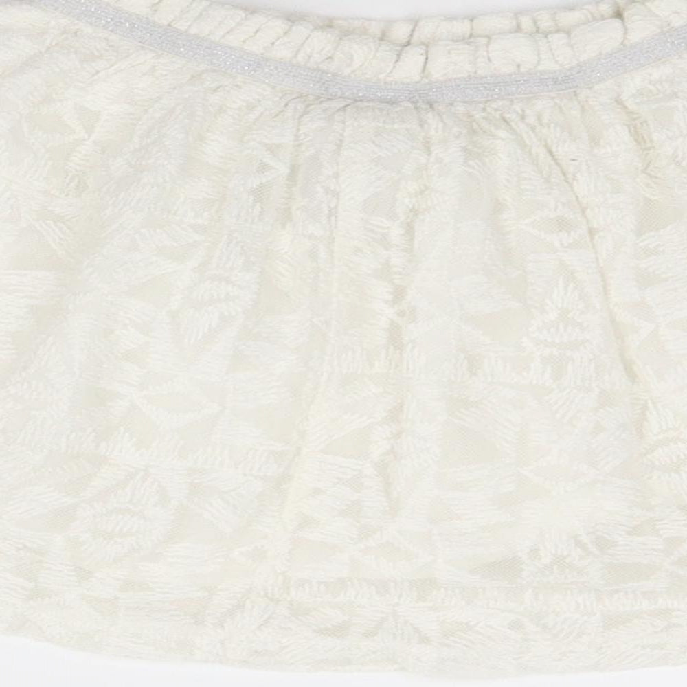 F&F Girls White Geometric  A-Line Skirt Size 3-4 Years