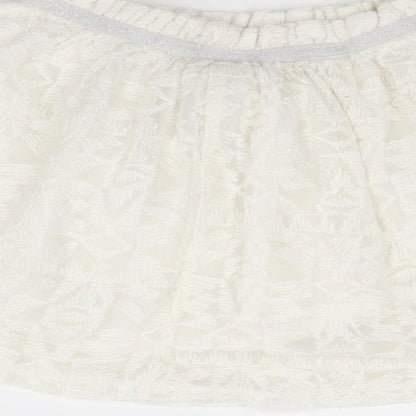 F&F Girls White Geometric  A-Line Skirt Size 3-4 Years