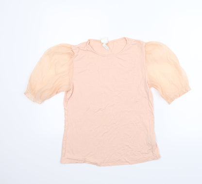 Womens UK Size M H&M Pink Basic Blouse