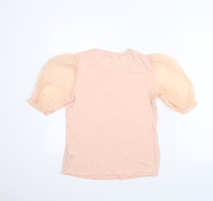 Womens UK Size M H&M Pink Basic Blouse