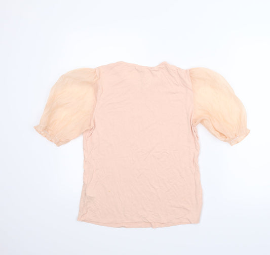 Womens UK Size M H&M Pink Basic Blouse