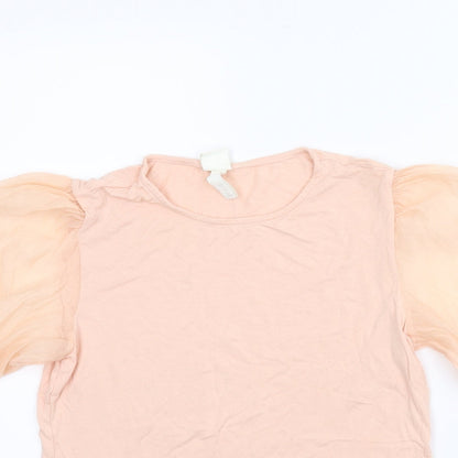 Womens UK Size M H&M Pink Basic Blouse