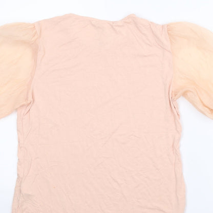 Womens UK Size M H&M Pink Basic Blouse