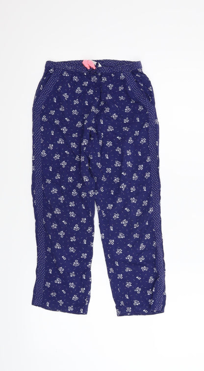H&M Girls Blue Floral  Capri Pyjama Pants Size 9 Years