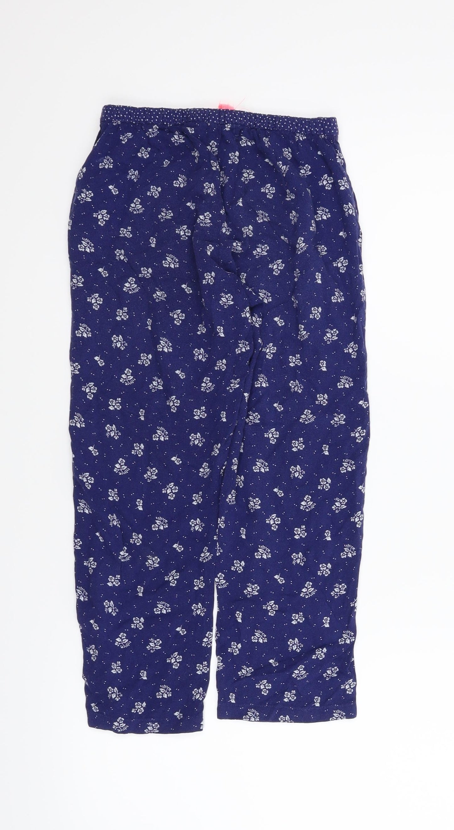H&M Girls Blue Floral  Capri Pyjama Pants Size 9 Years