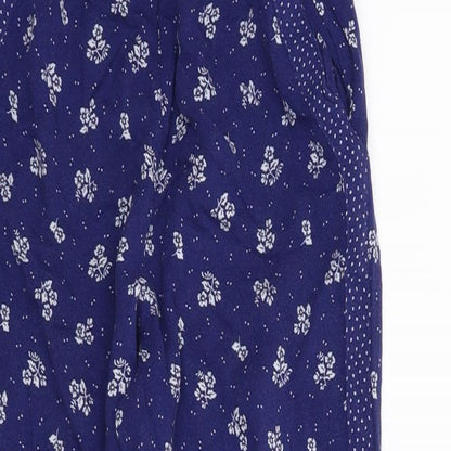 H&M Girls Blue Floral  Capri Pyjama Pants Size 9 Years
