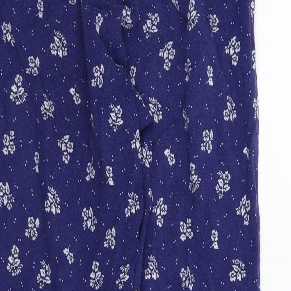 H&M Girls Blue Floral  Capri Pyjama Pants Size 9 Years