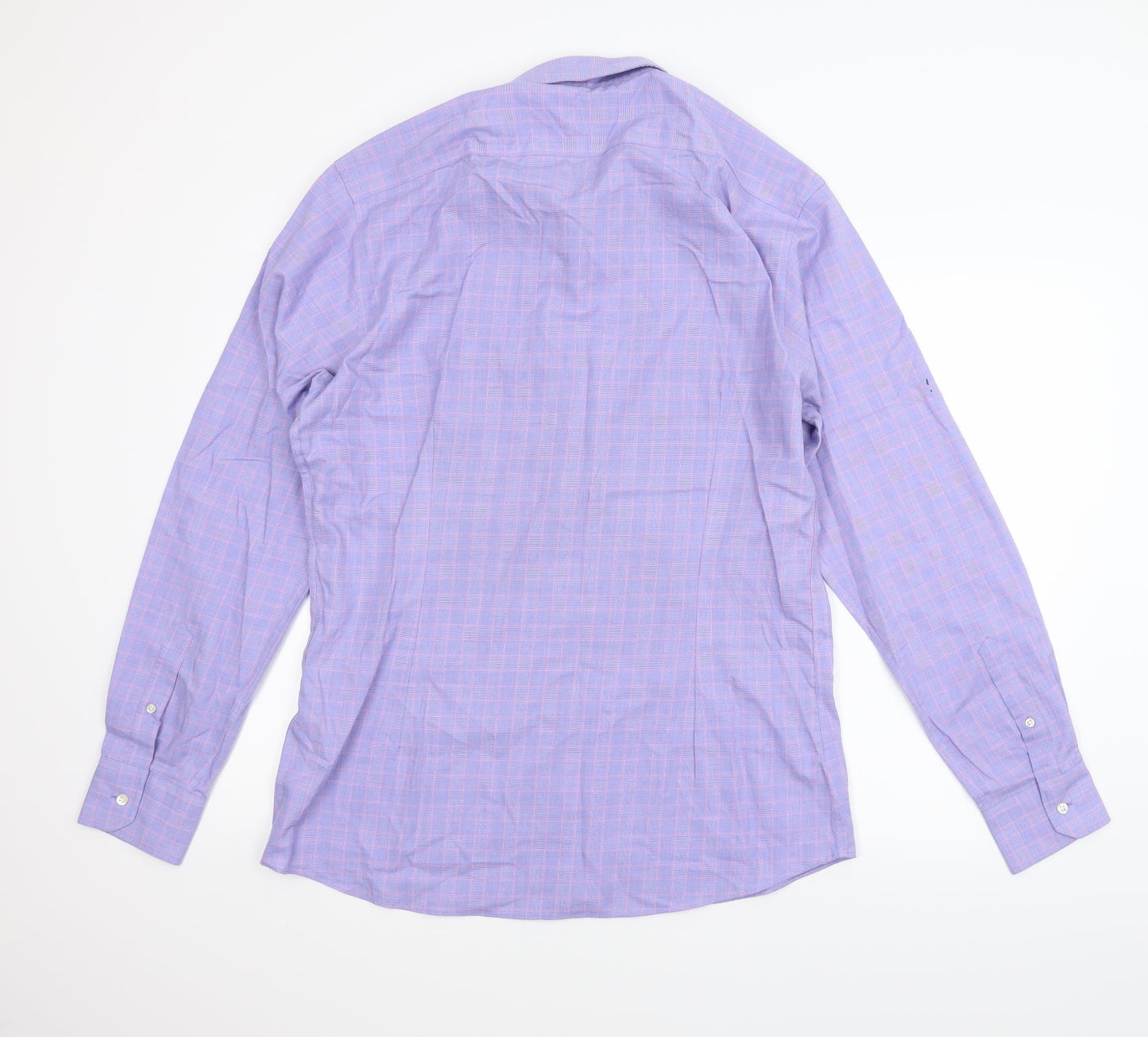 m&s Mens Purple Plaid   T-Shirt Size 42