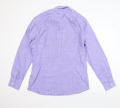m&s Mens Purple Plaid   T-Shirt Size 42