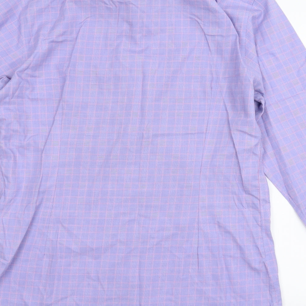 m&s Mens Purple Plaid   T-Shirt Size 42