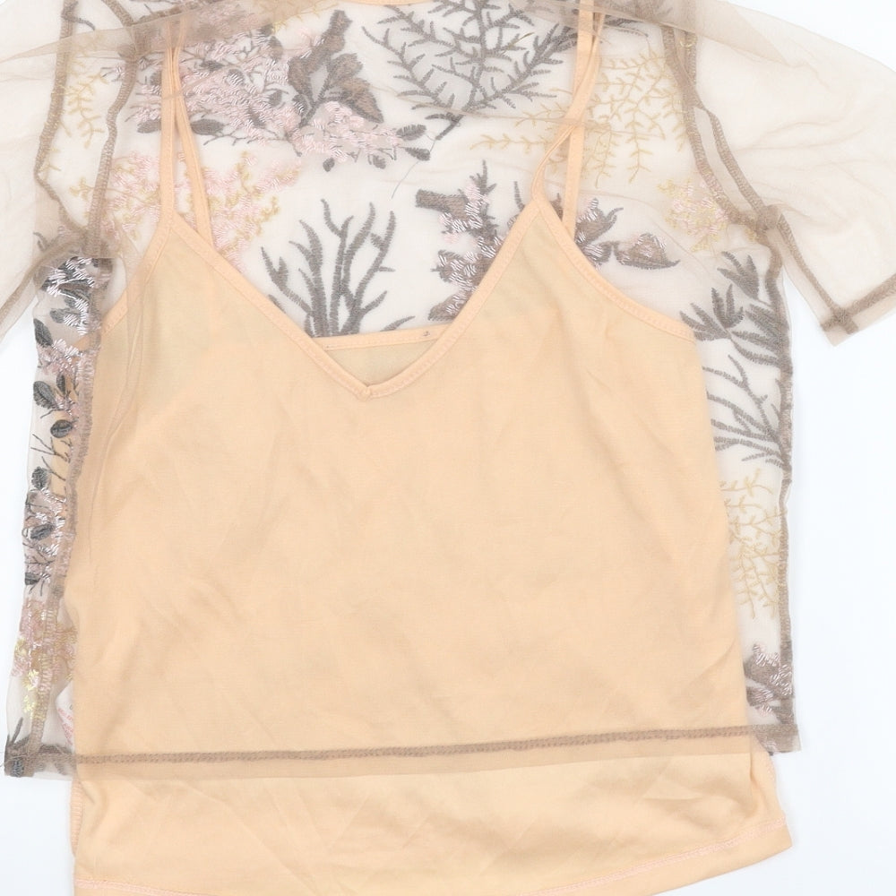 Womens UK Size 10 New Look Pink Camisole Blouse