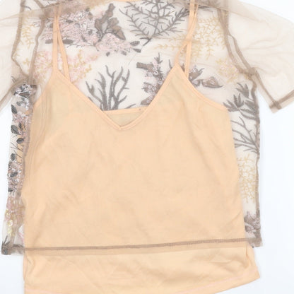 Womens UK Size 10 New Look Pink Camisole Blouse