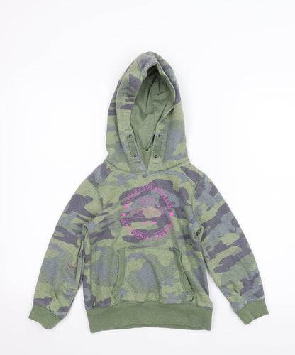 NEXT Girls Green Camouflage  Pullover Hoodie Size 6 Years