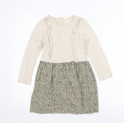 Gap Girls Beige Animal Print  A-Line  Size 5 Years