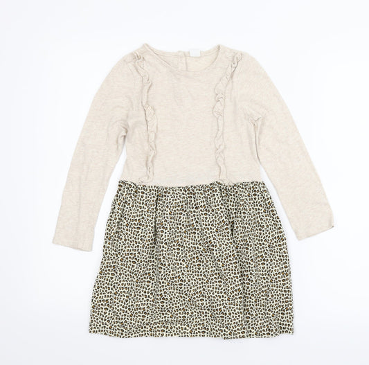 Gap Girls Beige Animal Print  A-Line  Size 5 Years