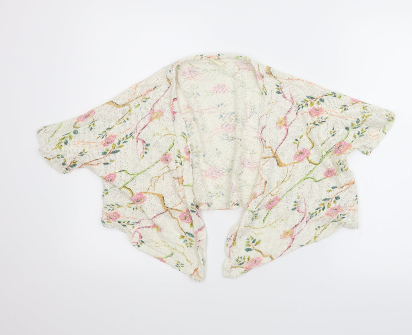Zara Girls Ivory Floral  Cardigan Jumper Size 9 Years  - Bolero