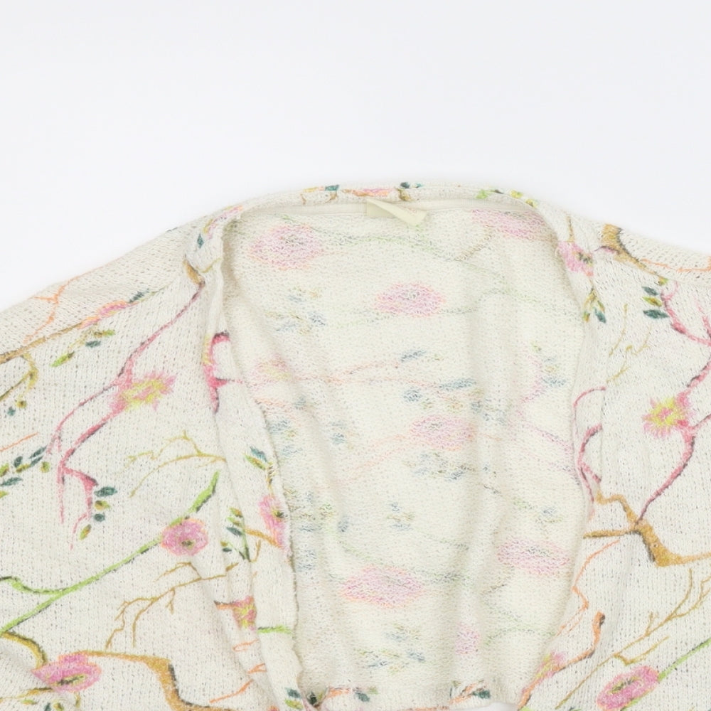 Zara Girls Ivory Floral  Cardigan Jumper Size 9 Years  - Bolero