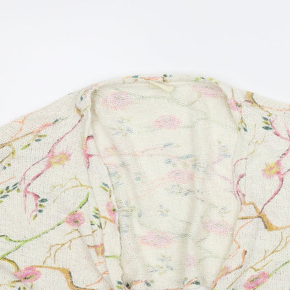 Zara Girls Ivory Floral  Cardigan Jumper Size 9 Years  - Bolero