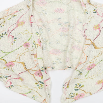 Zara Girls Ivory Floral  Cardigan Jumper Size 9 Years  - Bolero