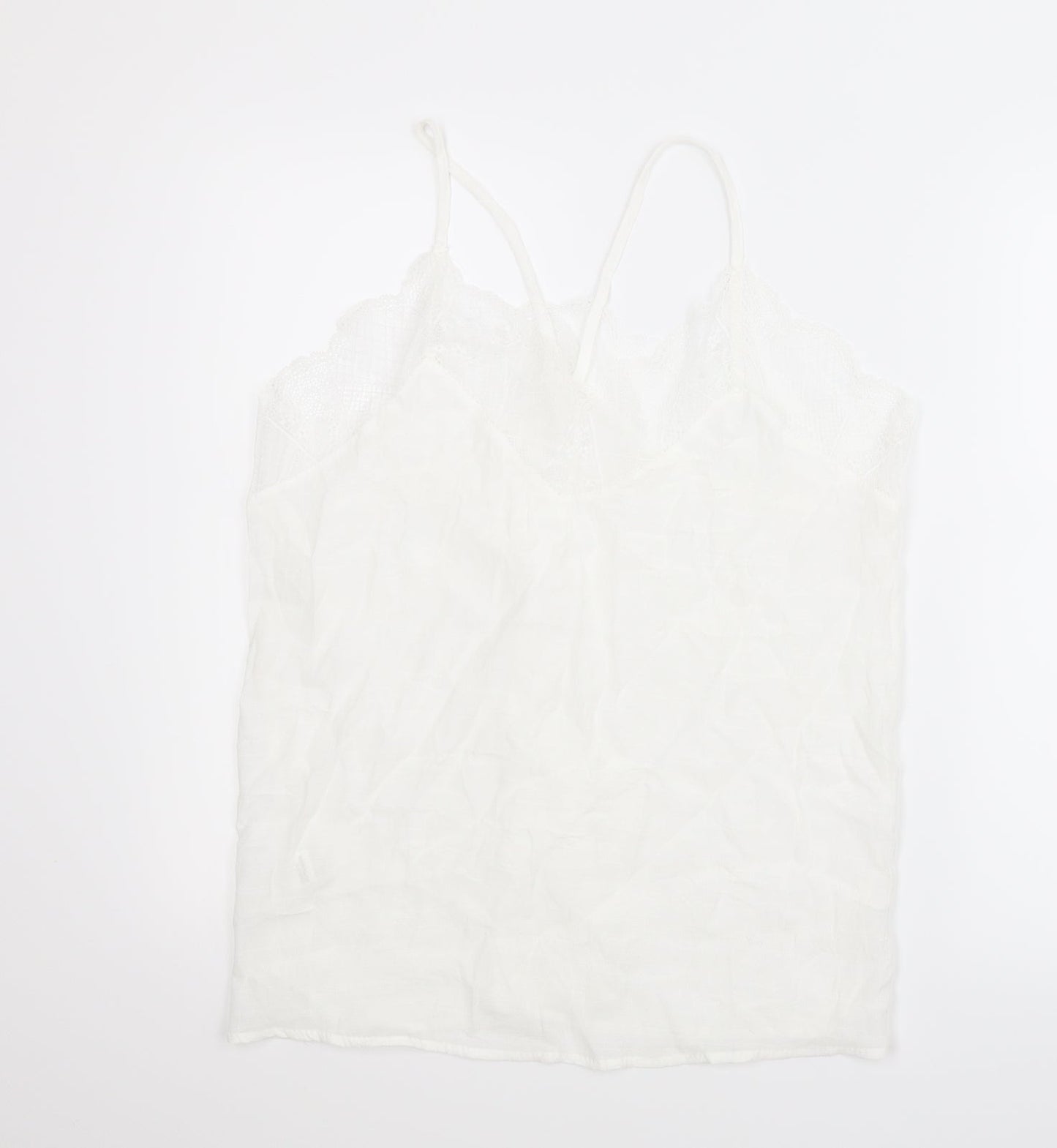 Womens UK Size M Preworn White Camisole Blouse