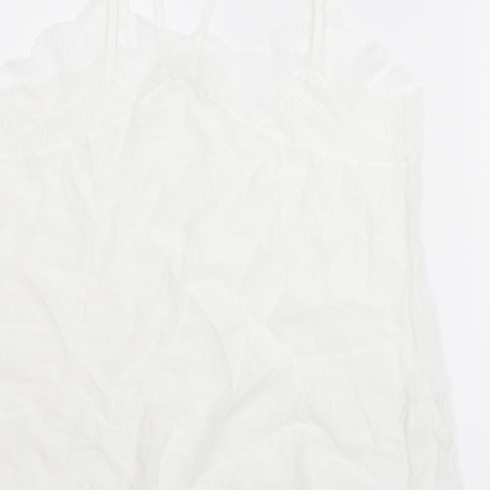 Womens UK Size M Preworn White Camisole Blouse