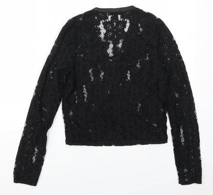 Womens UK Size 4 Missguided Black Basic T-Shirt