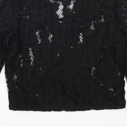 Womens UK Size 4 Missguided Black Basic T-Shirt
