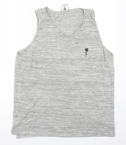 Womens UK Size L Preworn Grey Basic Tank