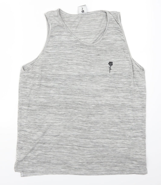 Womens UK Size L Preworn Grey Basic Tank